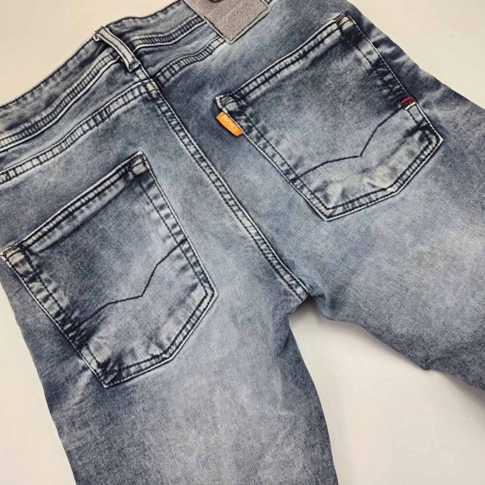 Hugo Boss Skinny Denim Jeans Size 28 Light Blue Zip Fly Acid Wash